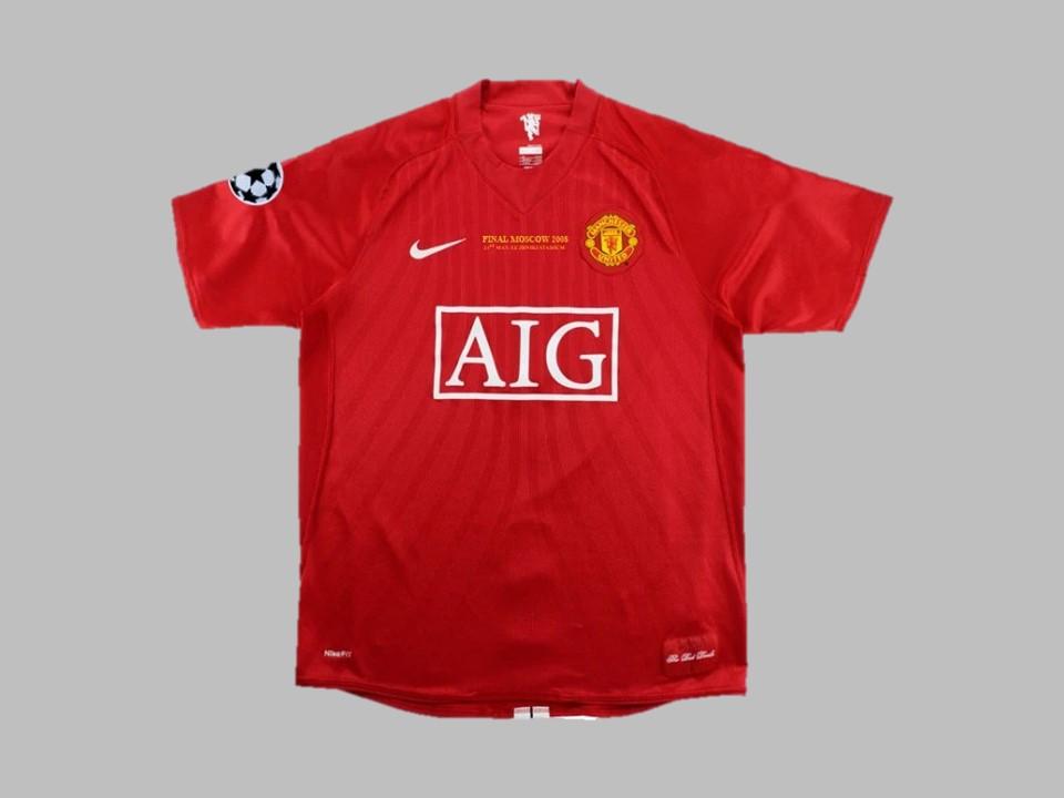 MANCHESTER UNITED 2007 2008 RONALDO 7 UCL FINAL HOME SHIRT