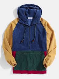 Corduroy Half Zip Hoodie